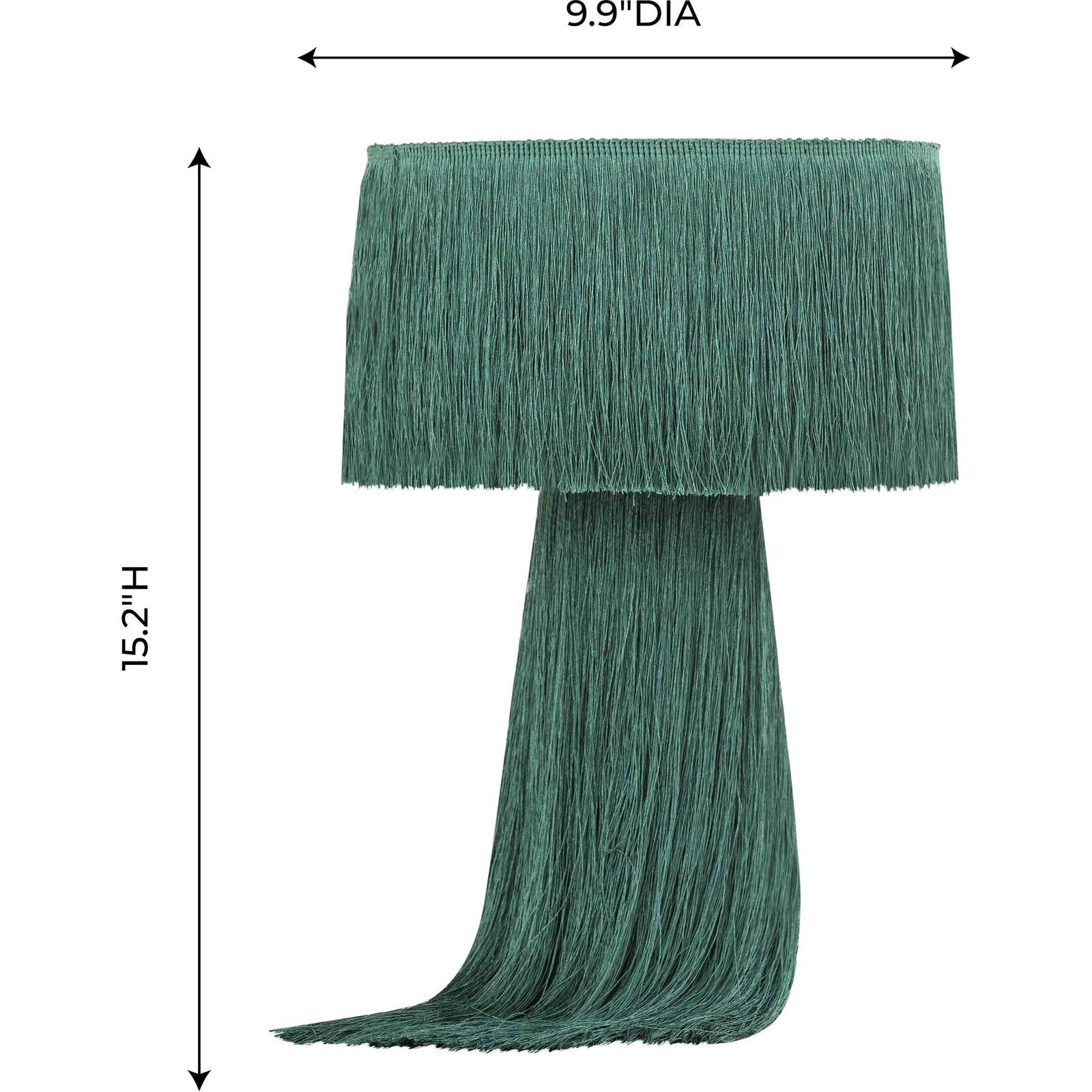 Atlas Tassel Table Lamp Emerald