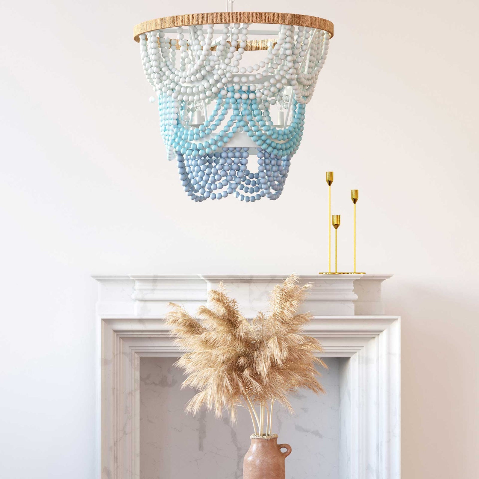 Jadon Beaded Chandelier Jade Ombre
