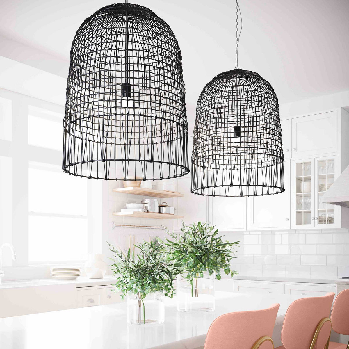 Efisio Rattan Pendant Black
