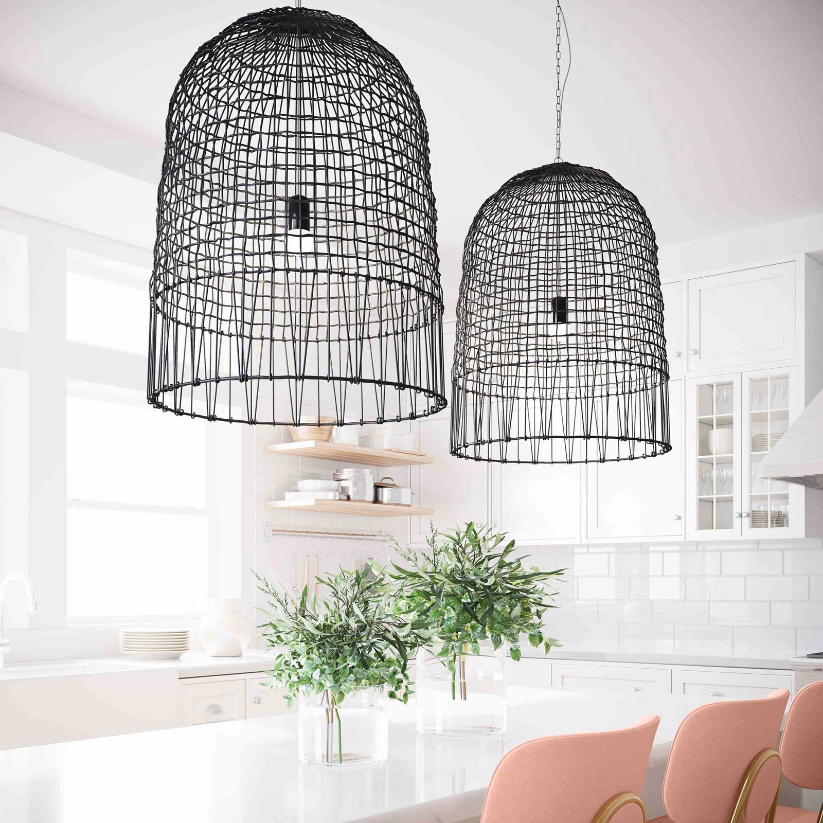 Efisio Rattan Pendant Black