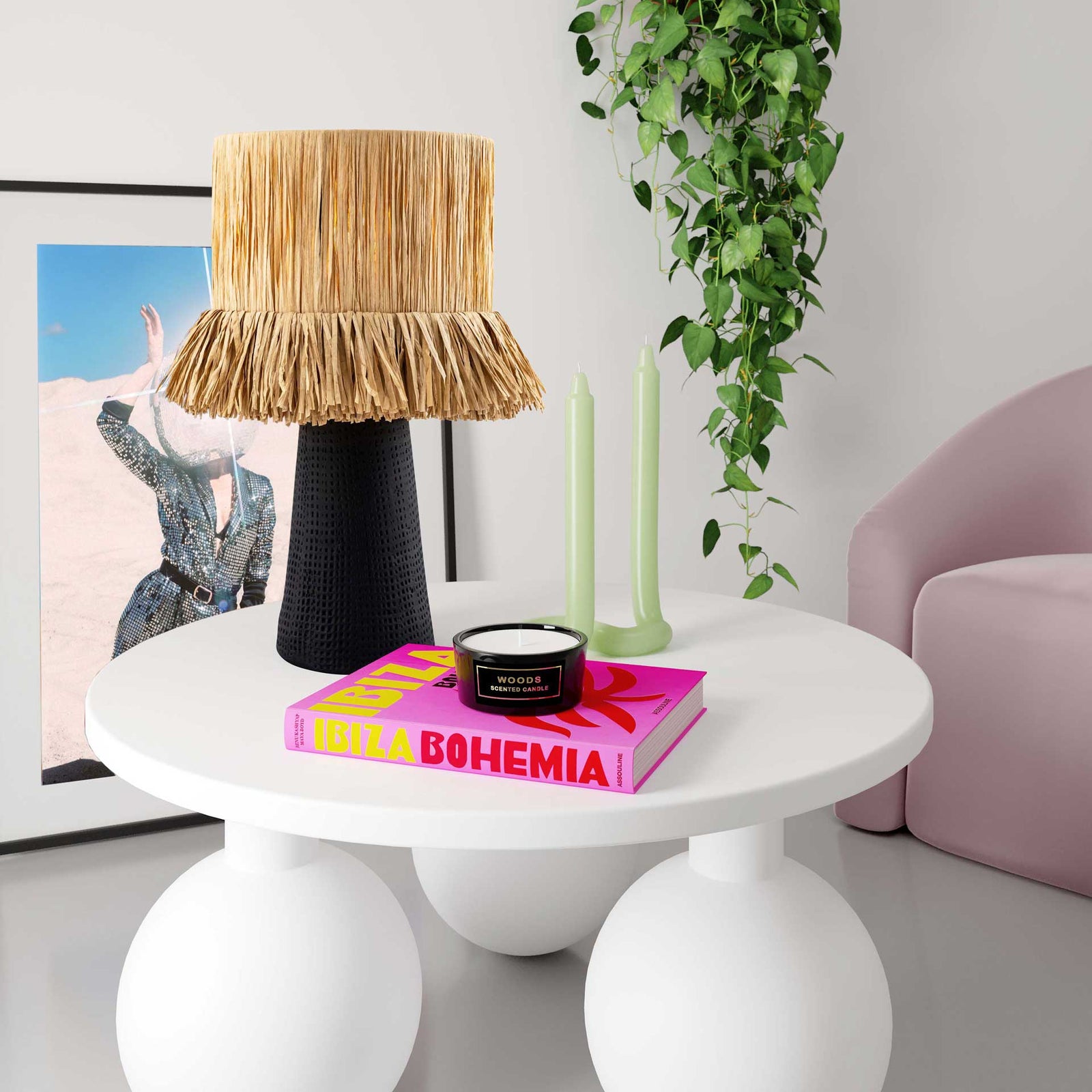 Amaya Table Lamp Black/Natural