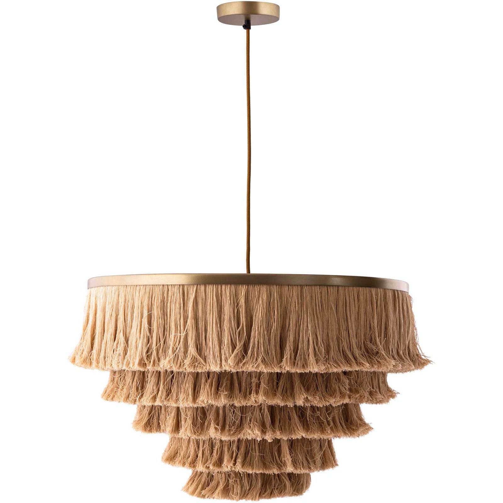Salome Fringe Pendant Brass/Natural