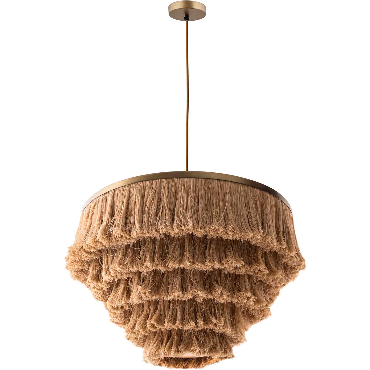 Salome Fringe Pendant Brass/Natural