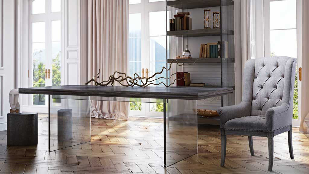 Brest Pine/Lucite Dining Table