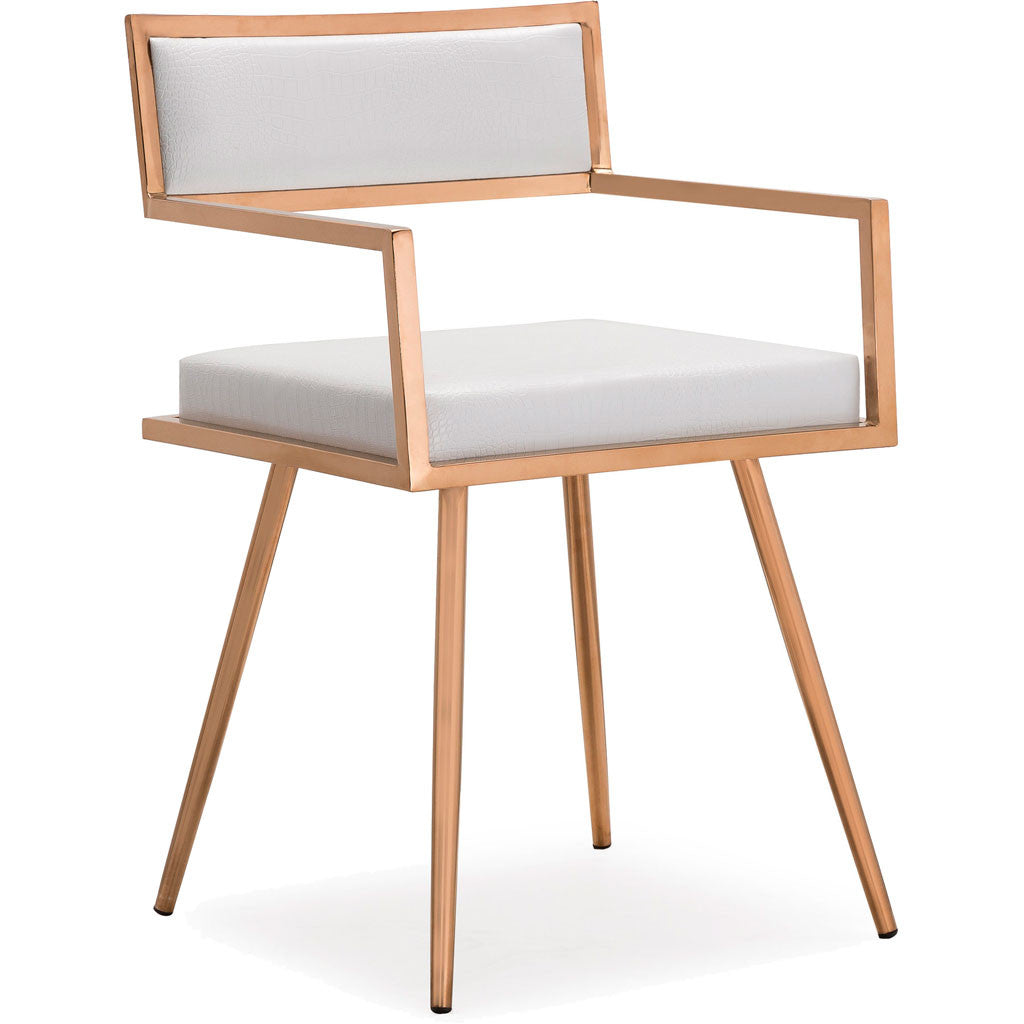 Marion White Croc Arm Chair (Set of 2)