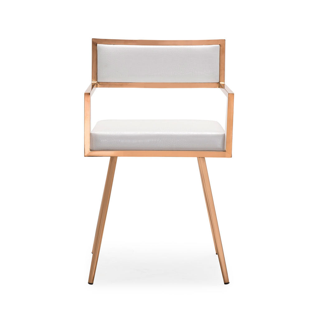 Marion White Croc Arm Chair (Set of 2)
