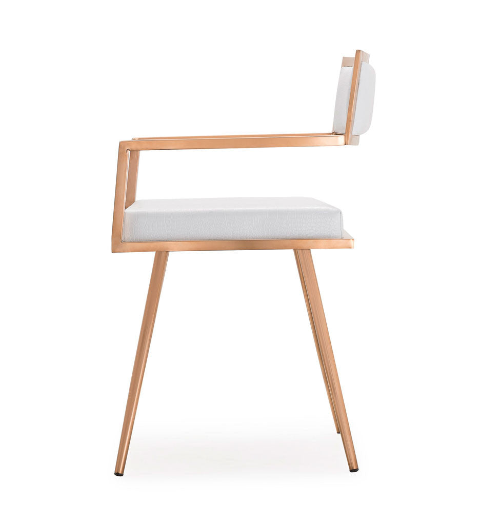 Marion White Croc Arm Chair (Set of 2)