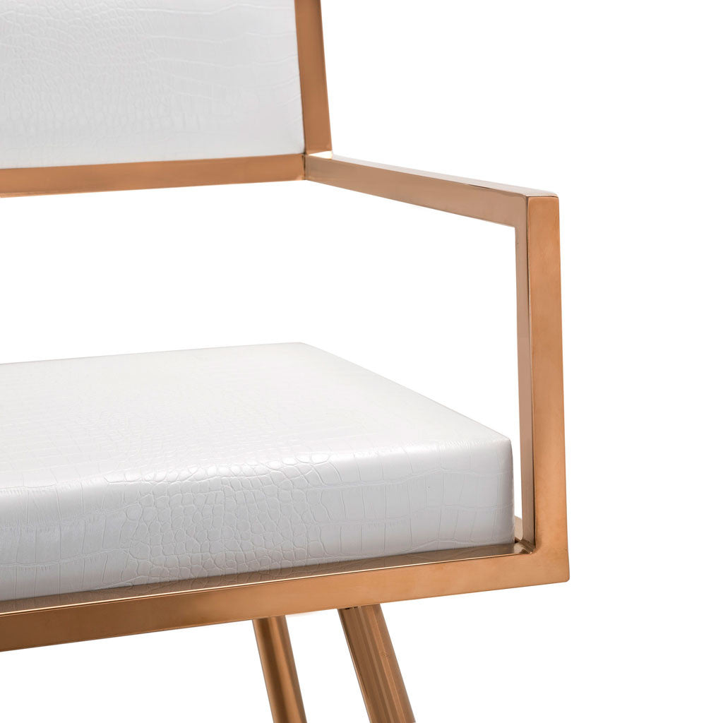 Marion White Croc Arm Chair (Set of 2)