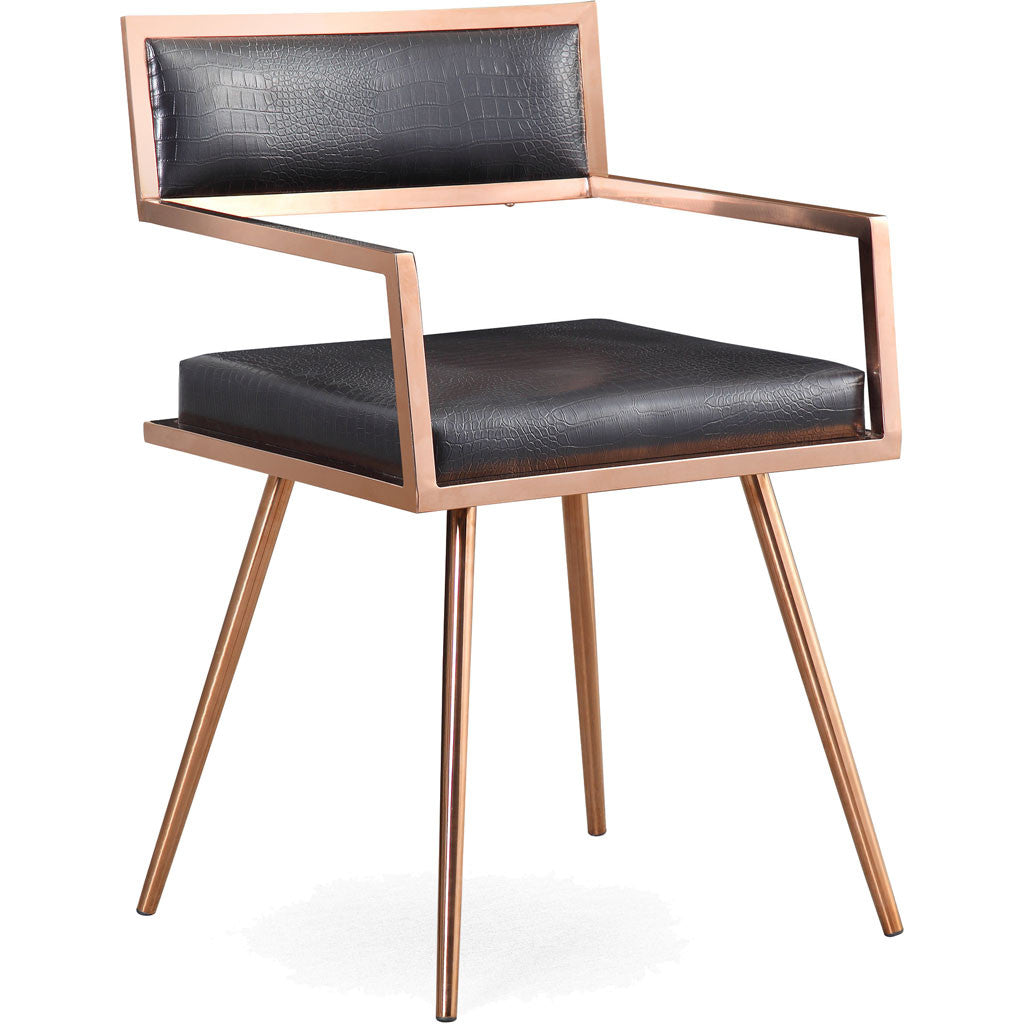 Marion Black Croc Arm Chair (Set of 2)