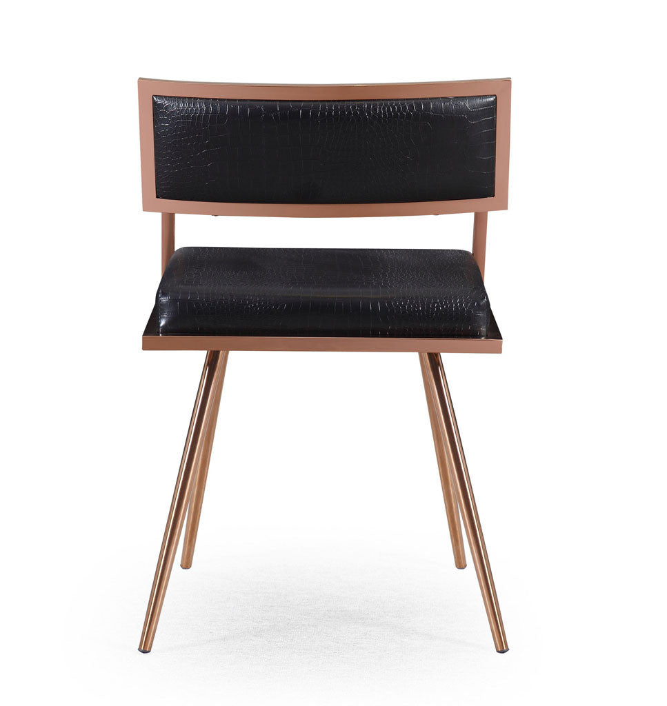 Marion Black Croc Arm Chair (Set of 2)