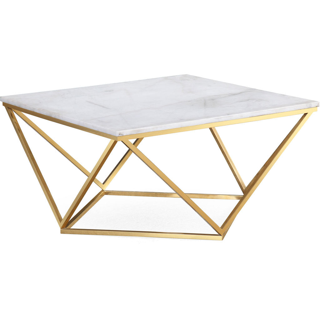 Leo Marble Cocktail Table White