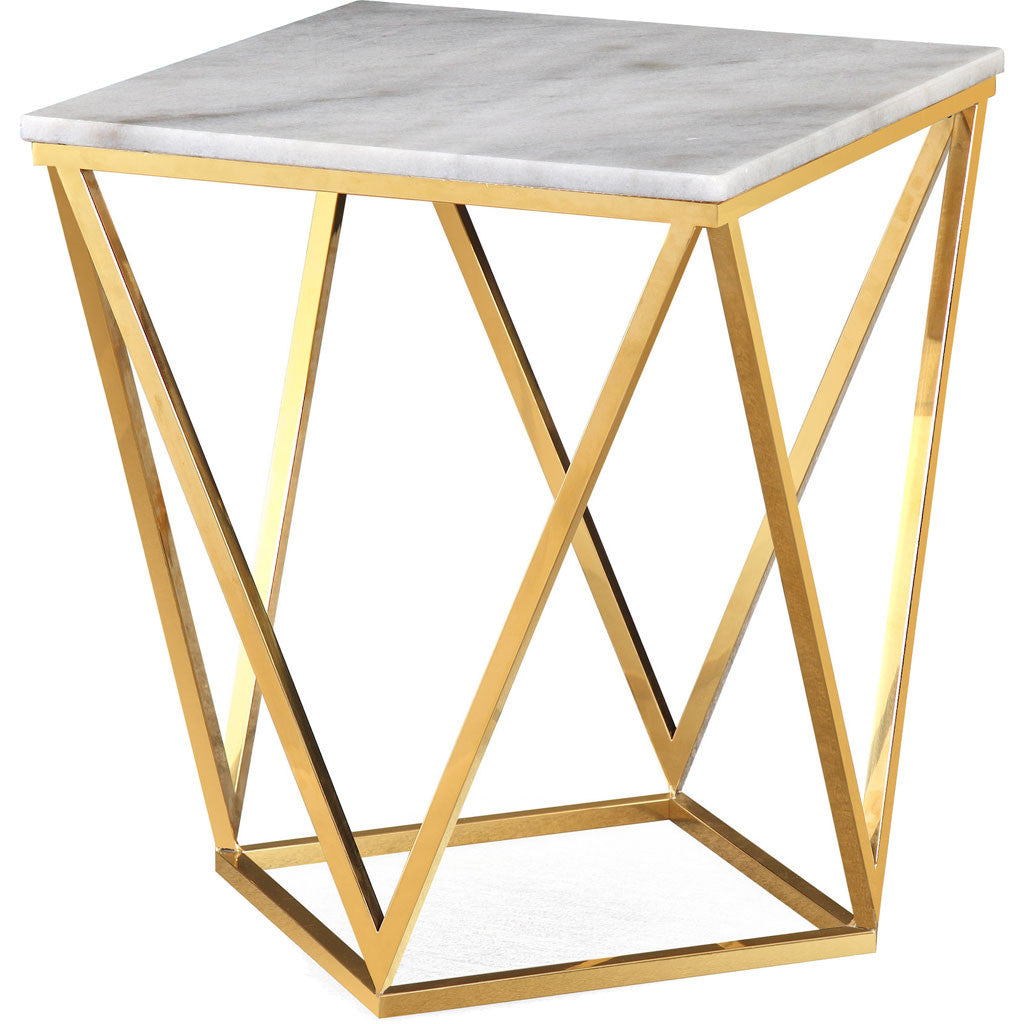 Leo Marble Side Table White