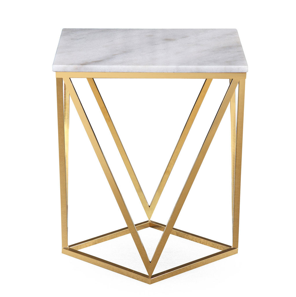 Leo Marble Side Table White