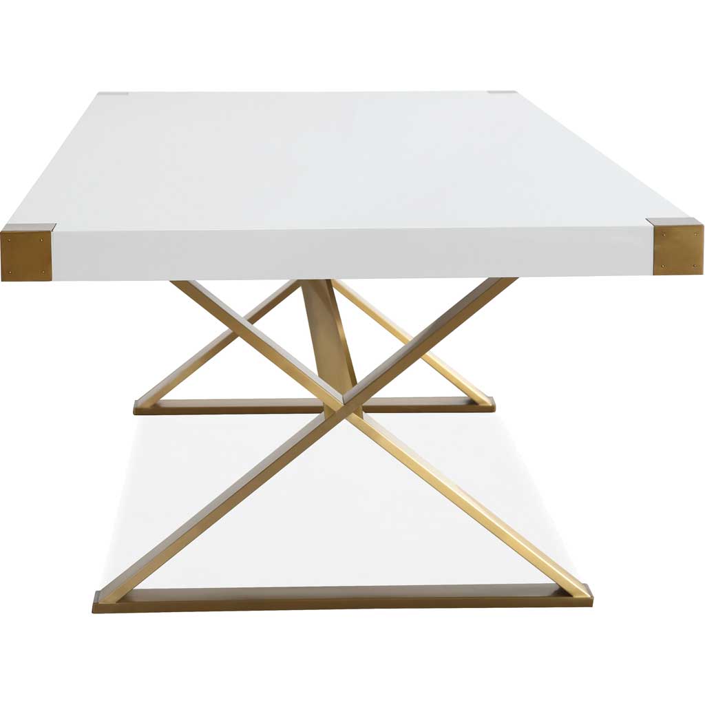 Adia Dining Table White/Gold