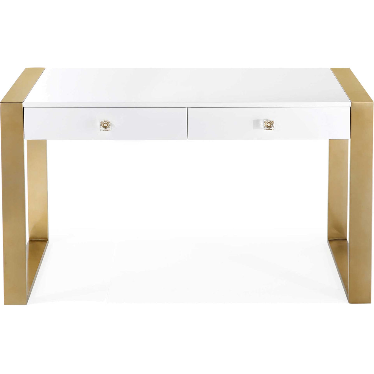 Kaira Writing Desk Gold/White