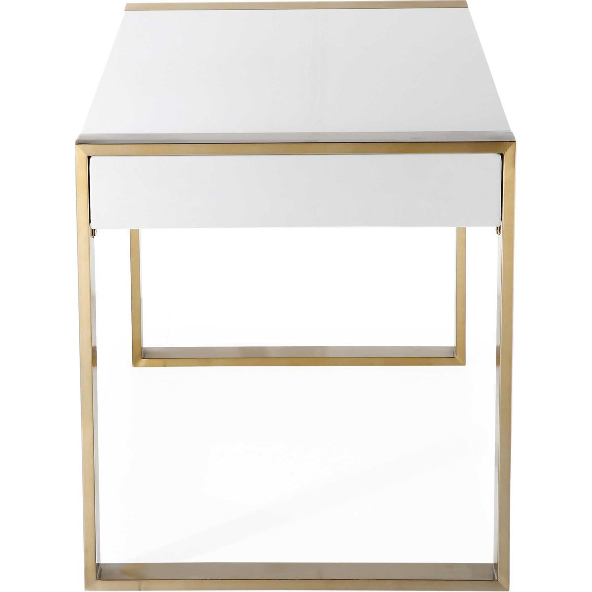 Kaira Writing Desk Gold/White