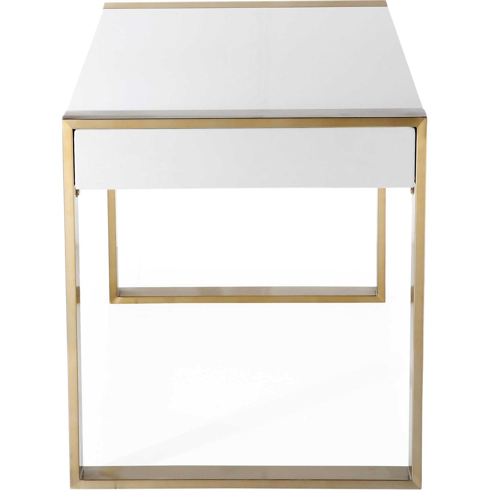 Kaira Writing Desk Gold/White