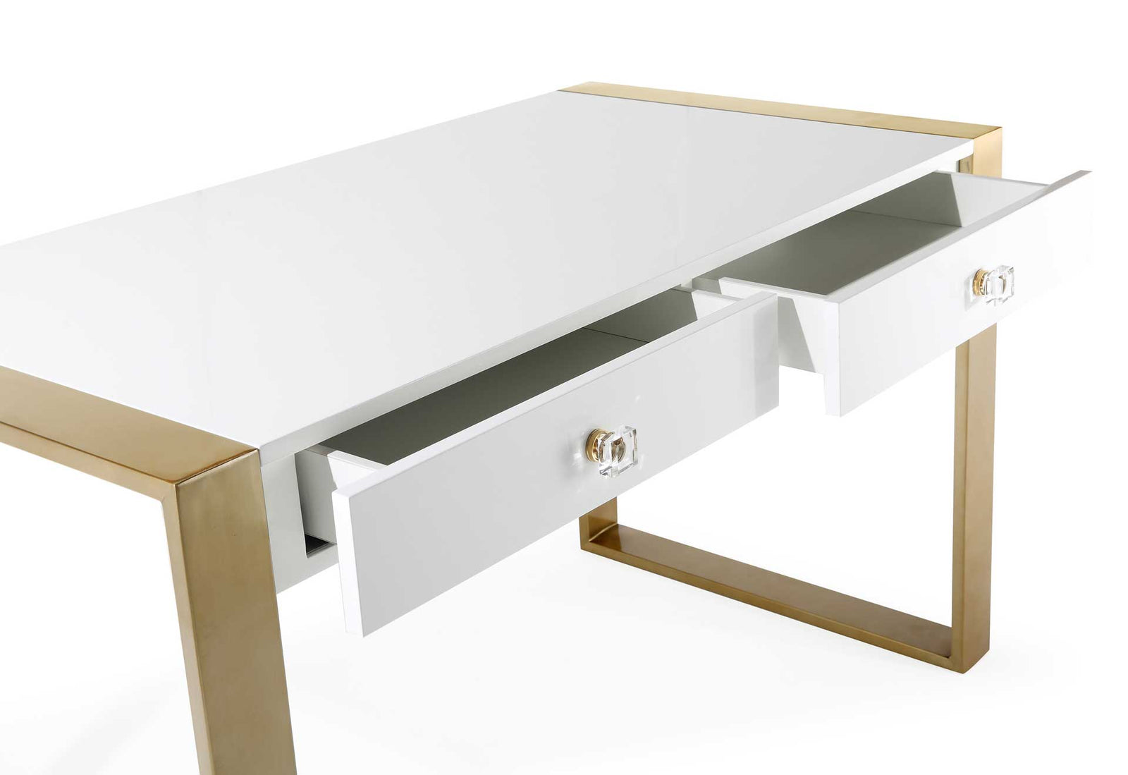 Kaira Writing Desk Gold/White