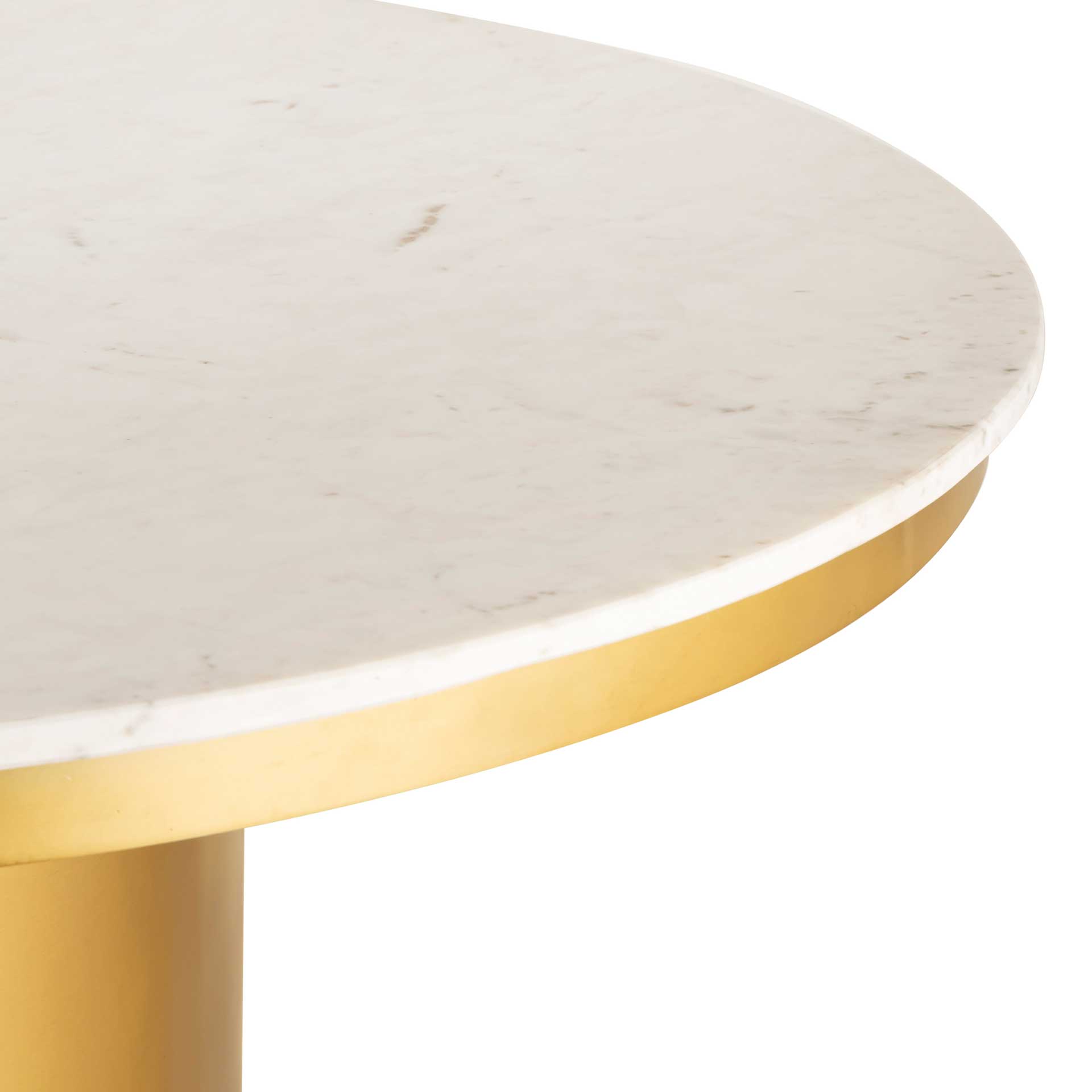 Alisha Marble Dining Table Gold/White