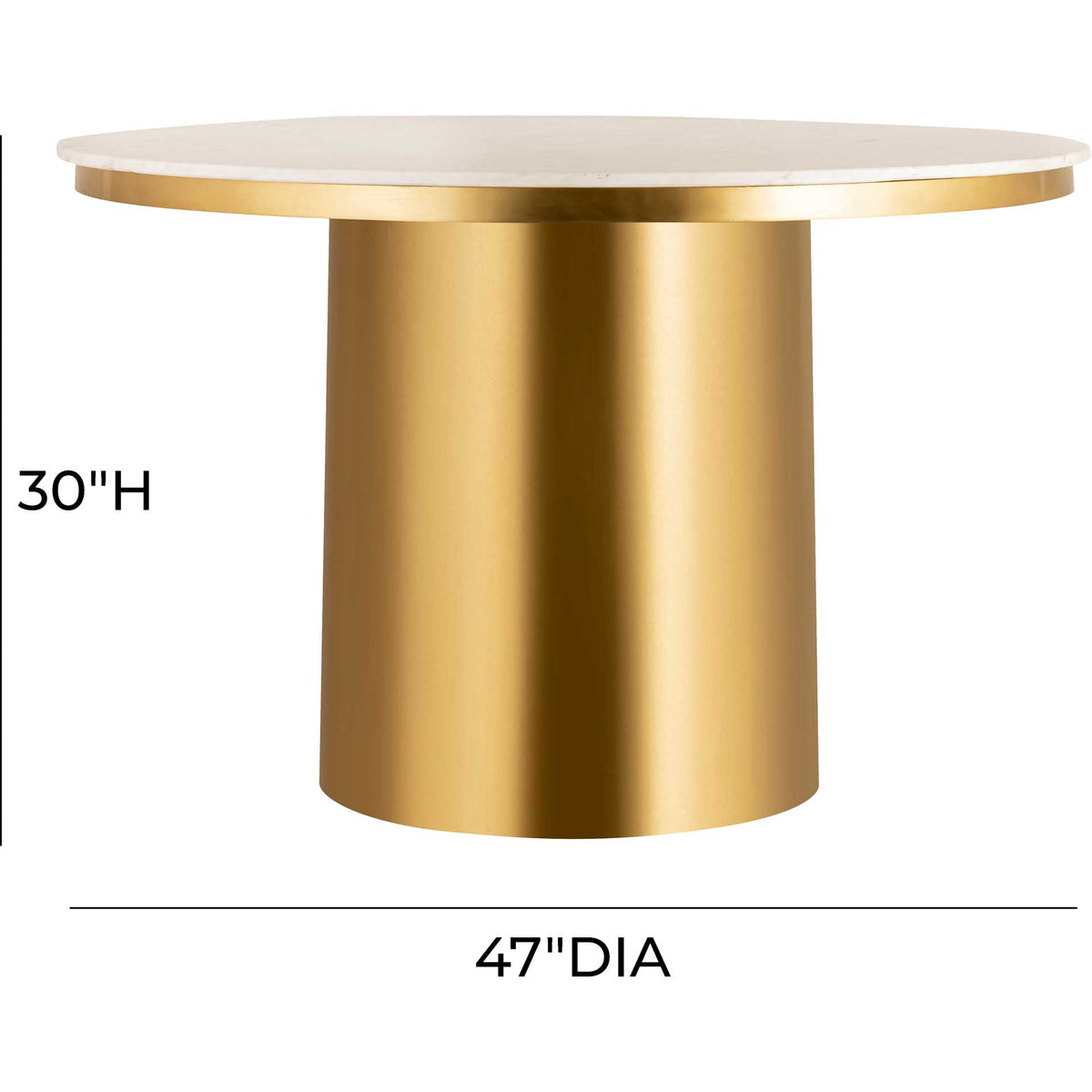Alisha Marble Dining Table Gold/White