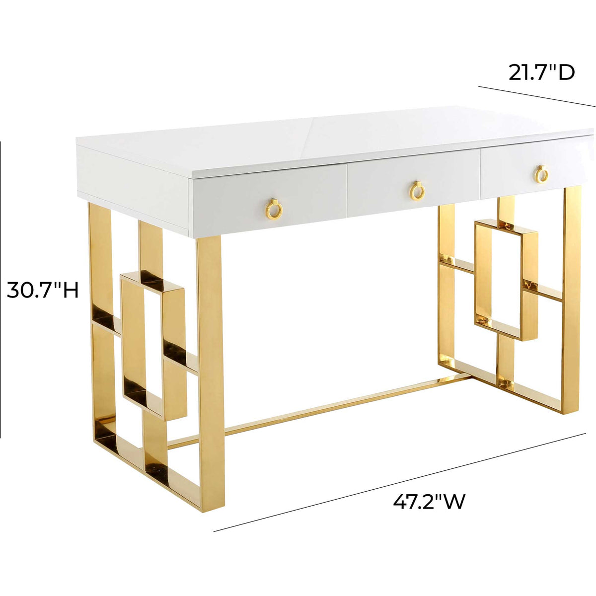 Audrina Lacquer Desk White