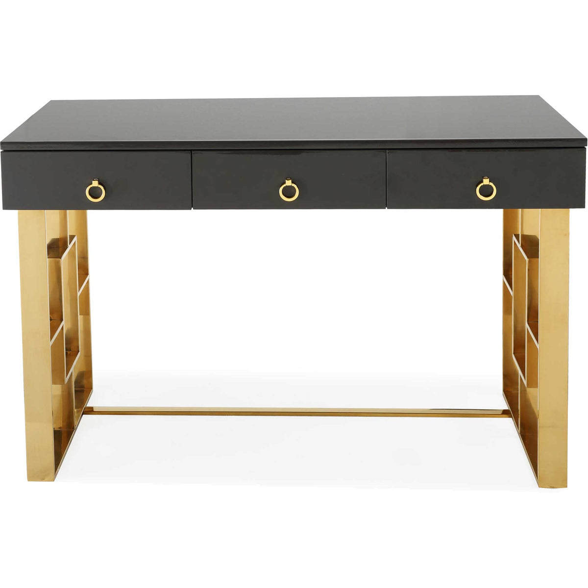 Audrina Lacquer Desk Gray