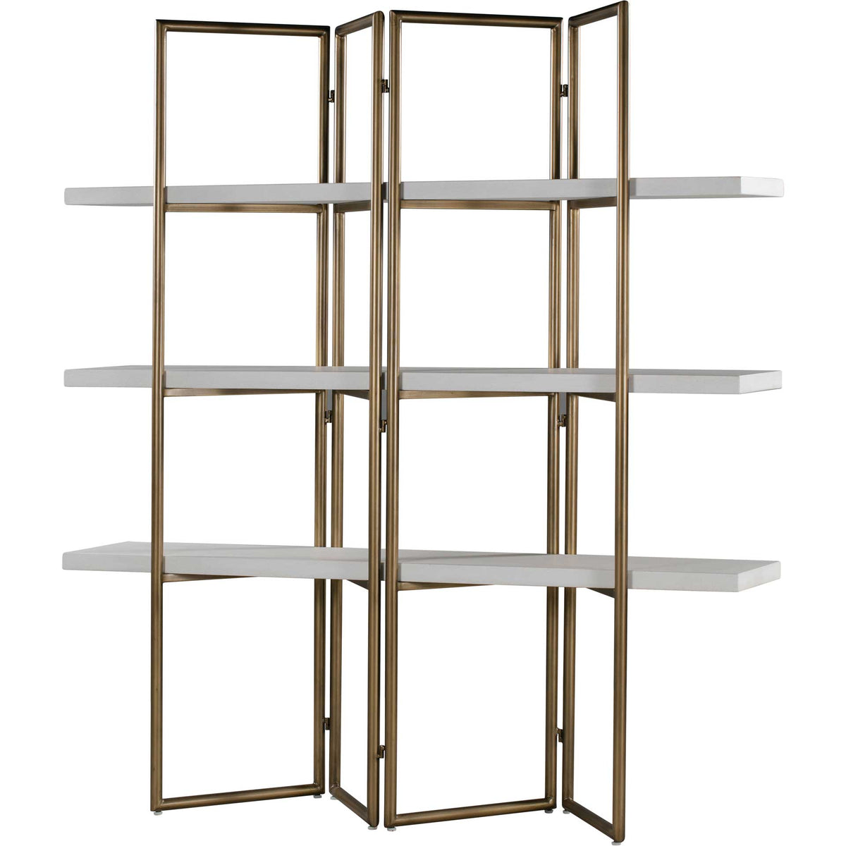 Kuthun Concrete Bookcase Brass/White