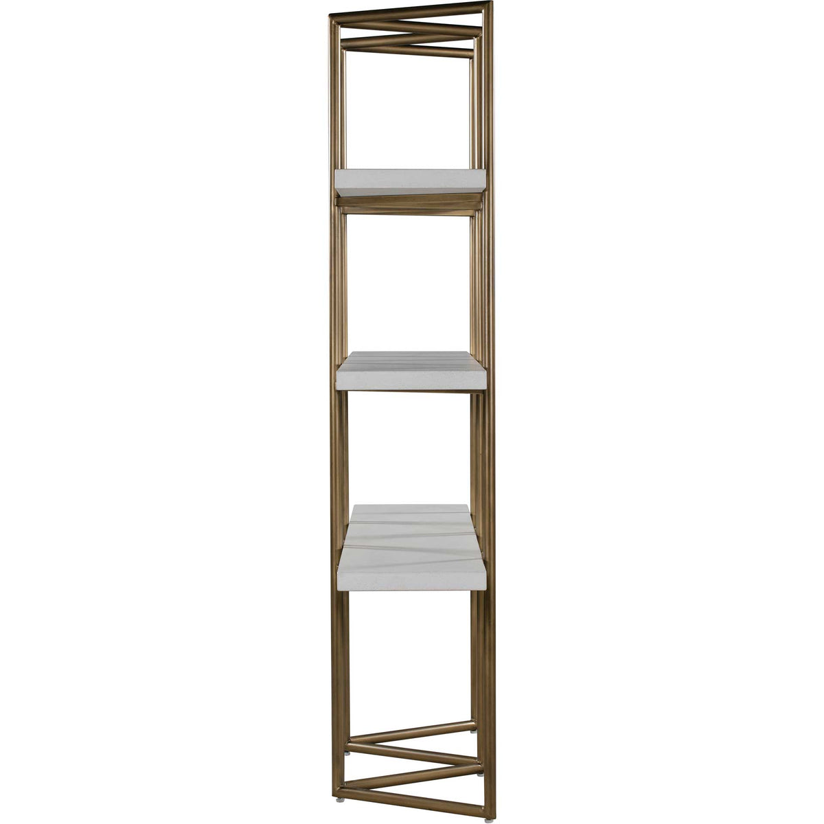 Kuthun Concrete Bookcase Brass/White