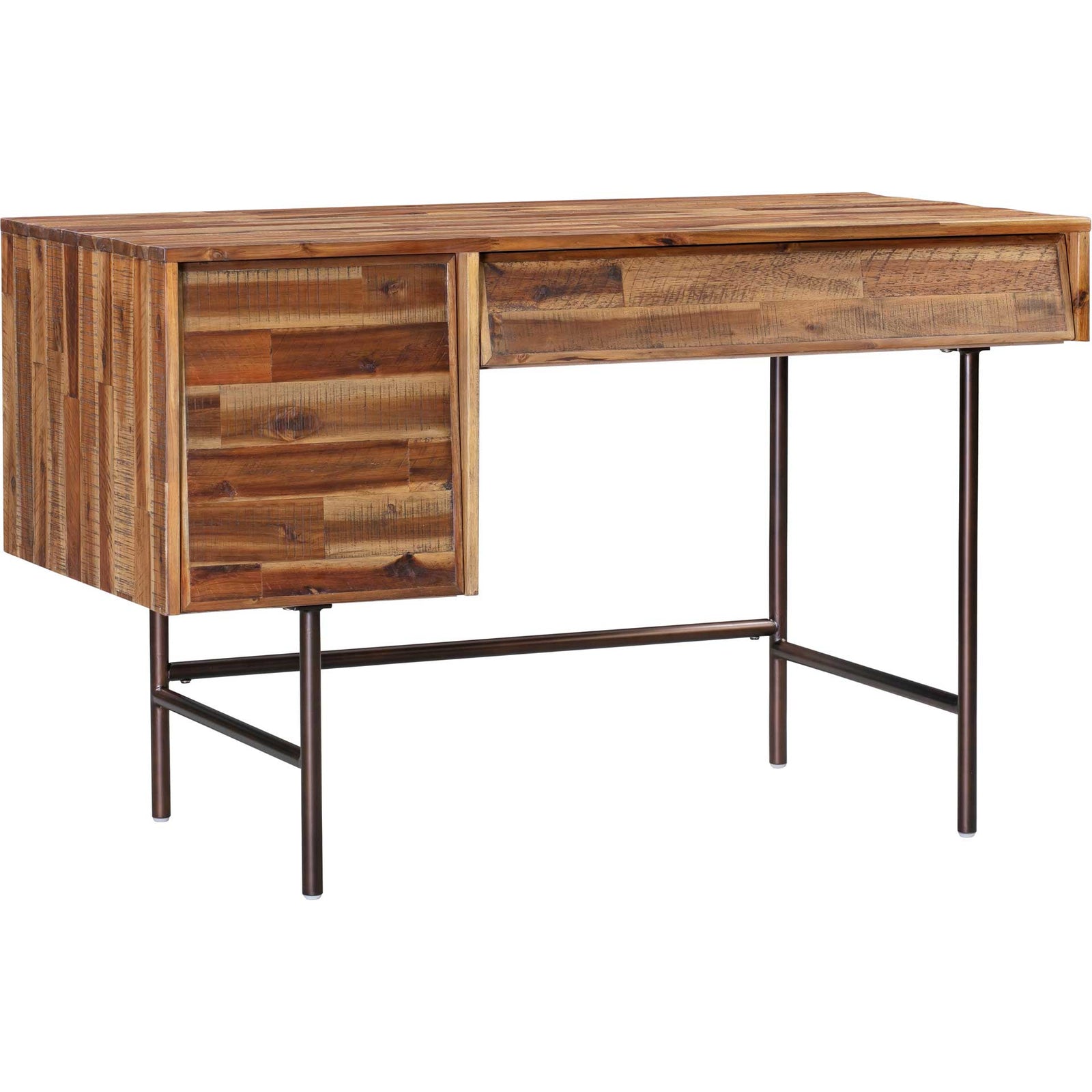 Boston Wooden Executive Desk Rustic/Dark Brown