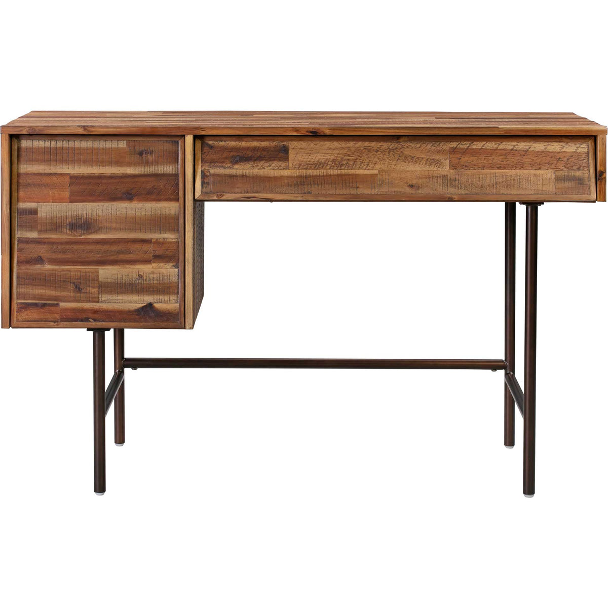 Boston Wooden Executive Desk Rustic/Dark Brown
