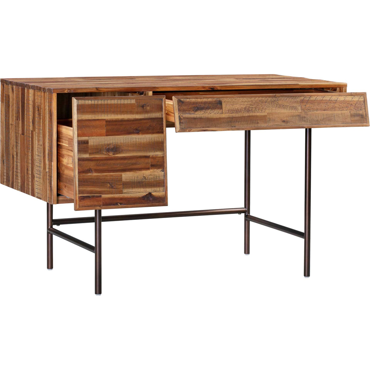 Boston Wooden Executive Desk Rustic/Dark Brown