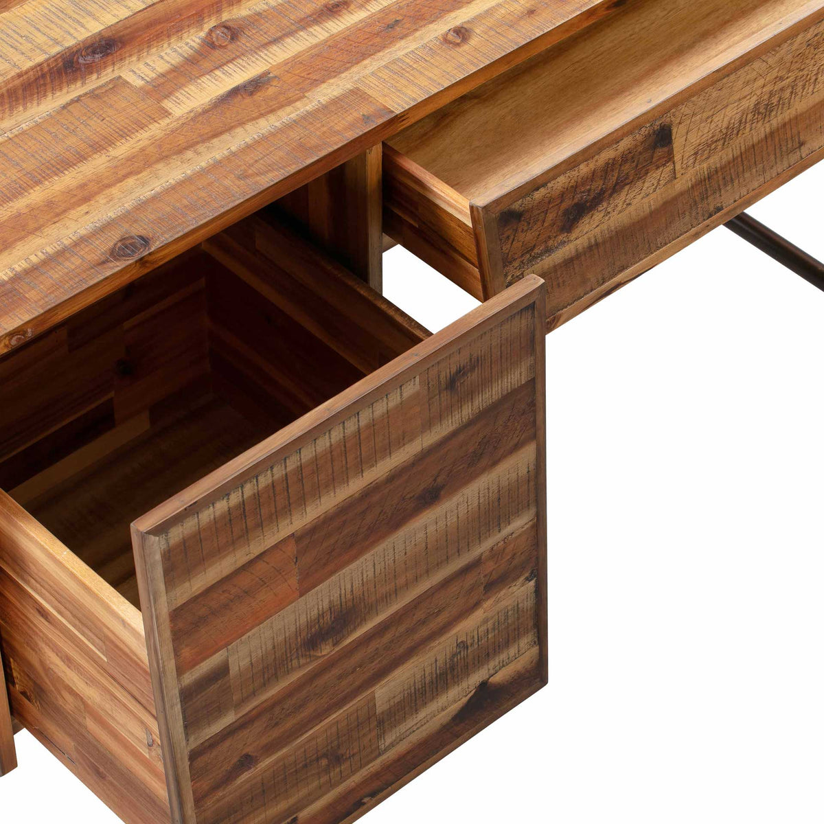 Boston Wooden Executive Desk Rustic/Dark Brown