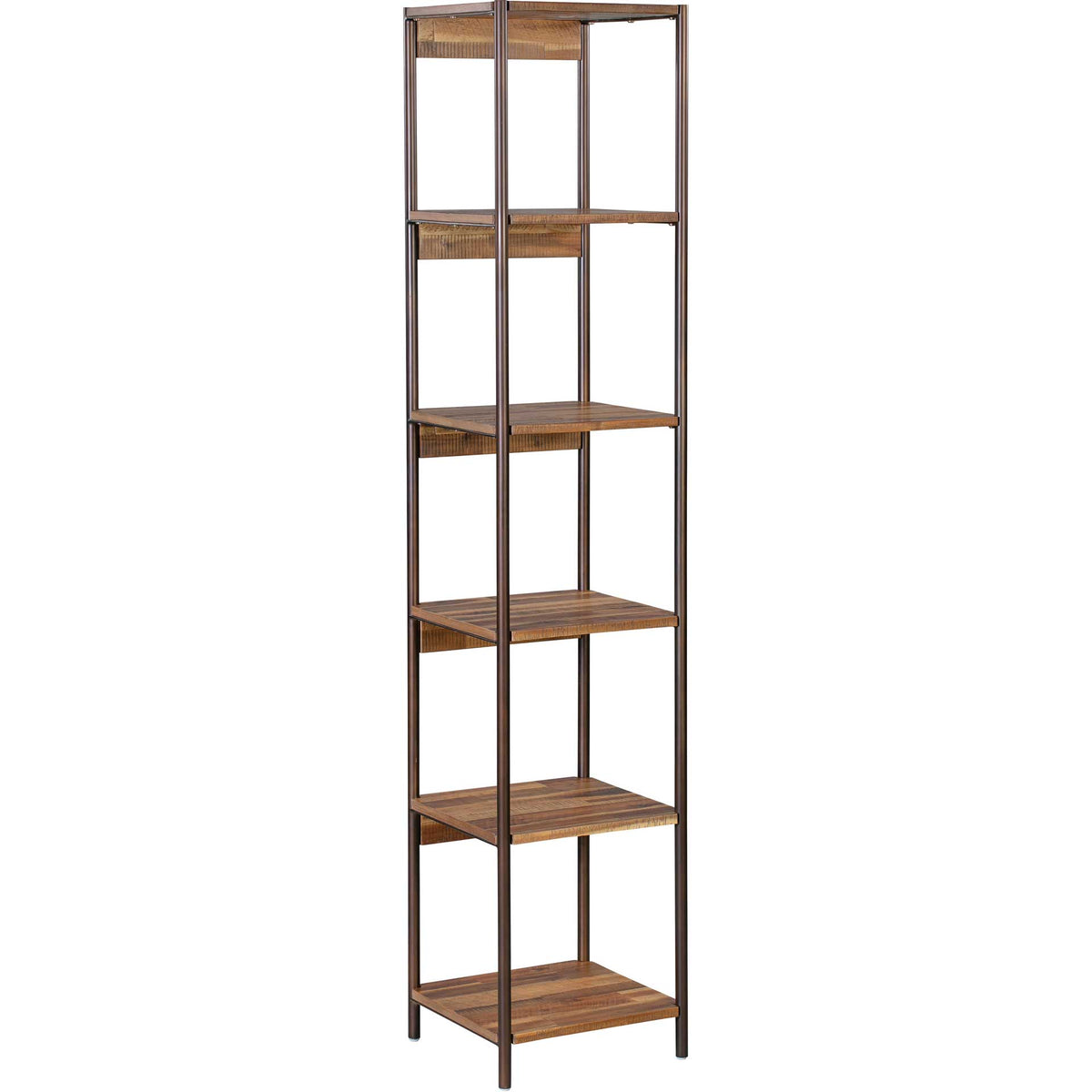 Boston Wooden Narrow Bookcase Rustic Acacia