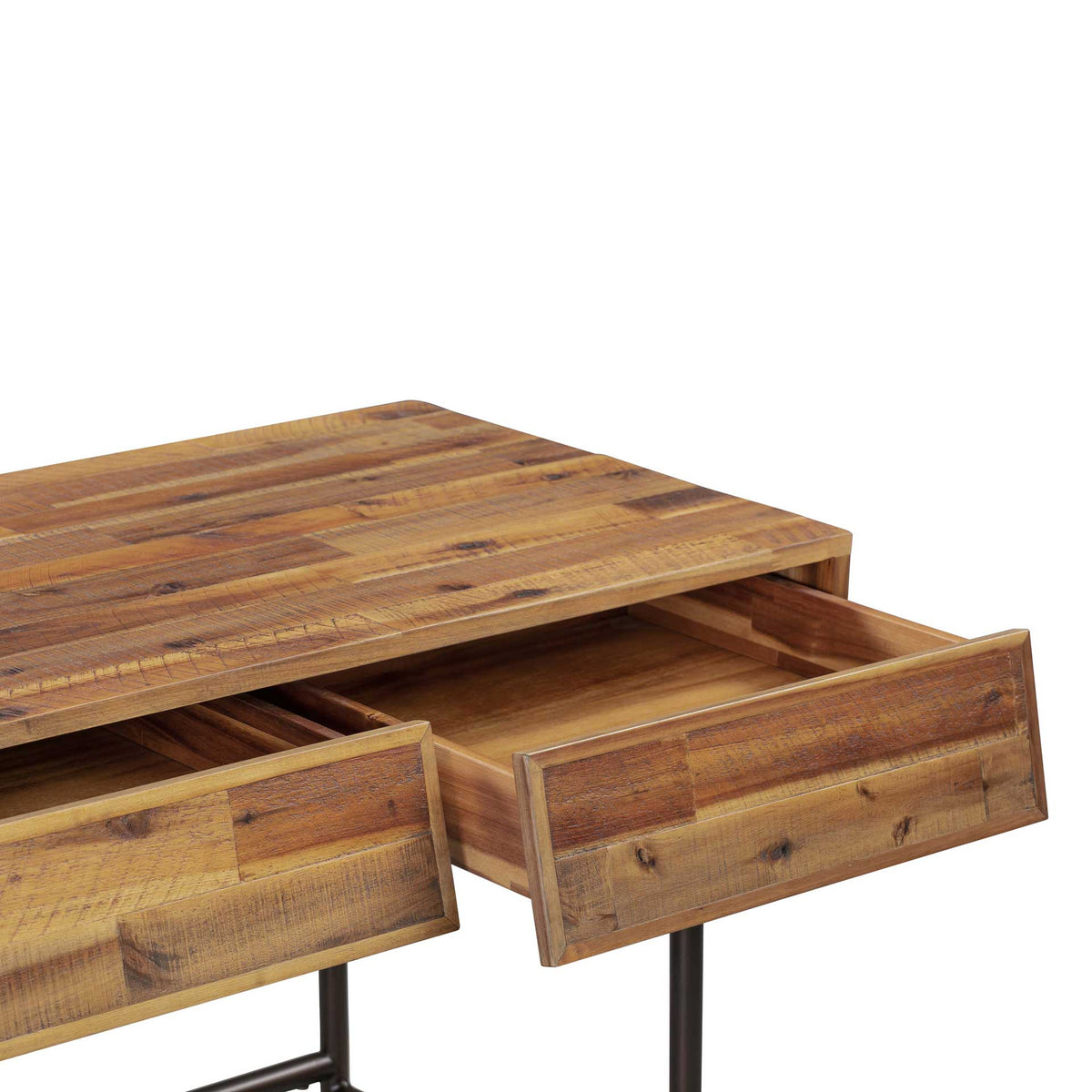 Boston Wooden Writing Desk Rustic/Dark Brown