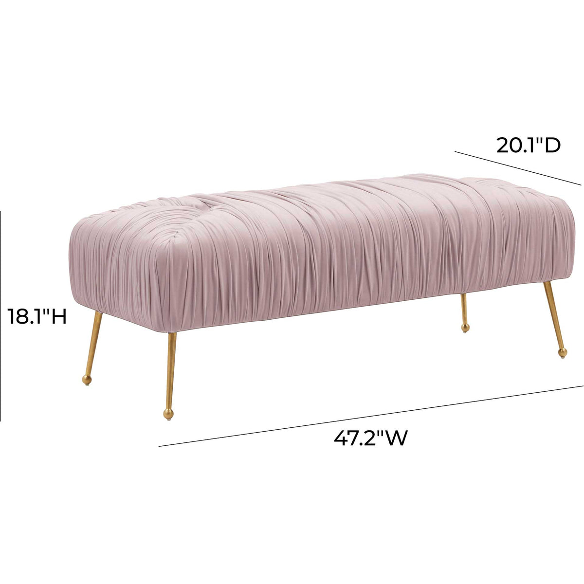 Jenesis Velvet Bench Mauve