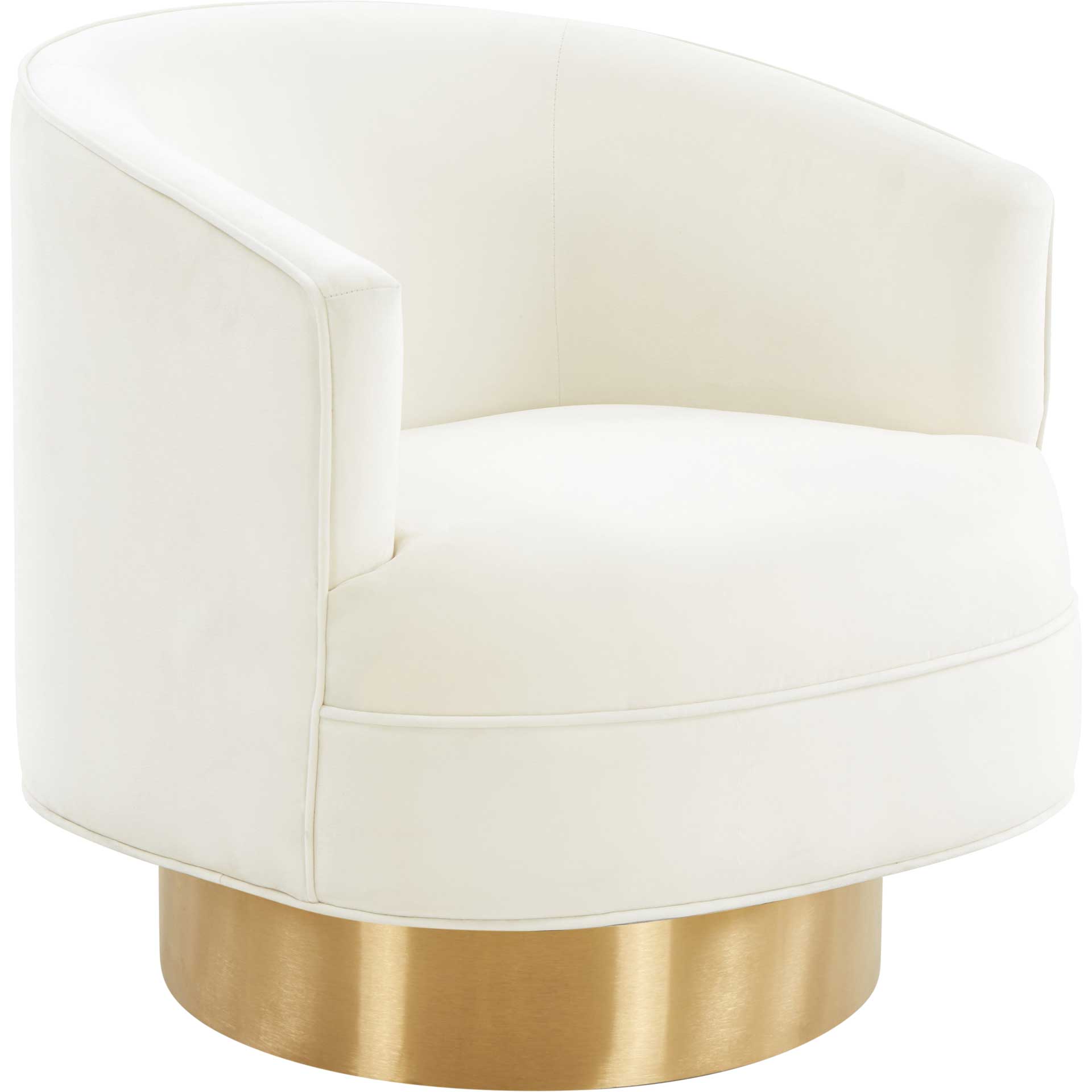 Steer Velvet Swivel Chair Cream