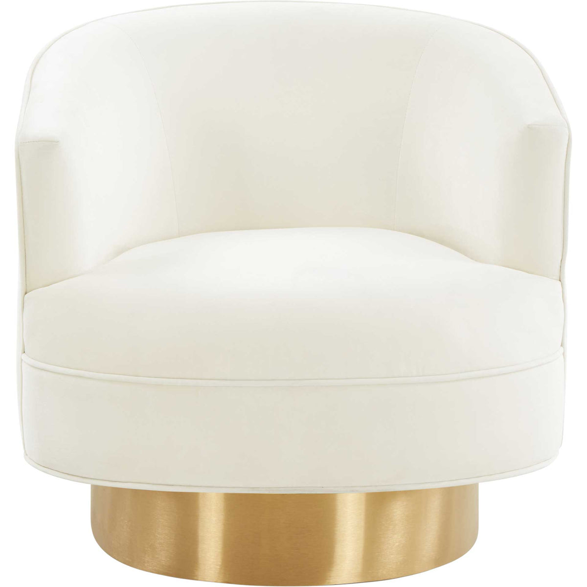 Steer Velvet Swivel Chair Cream