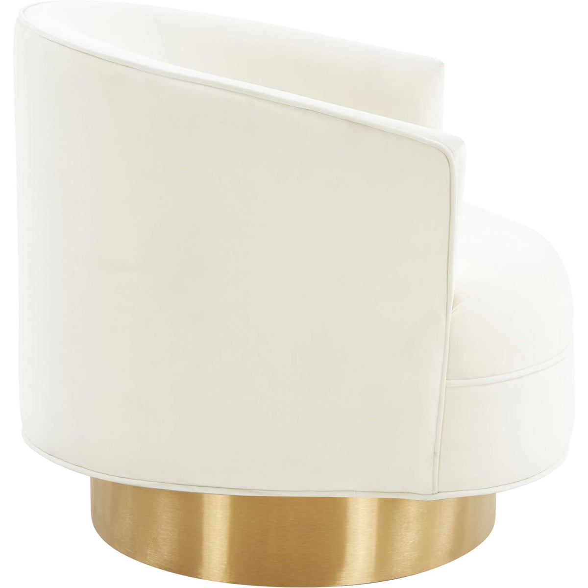 Steer Velvet Swivel Chair Cream