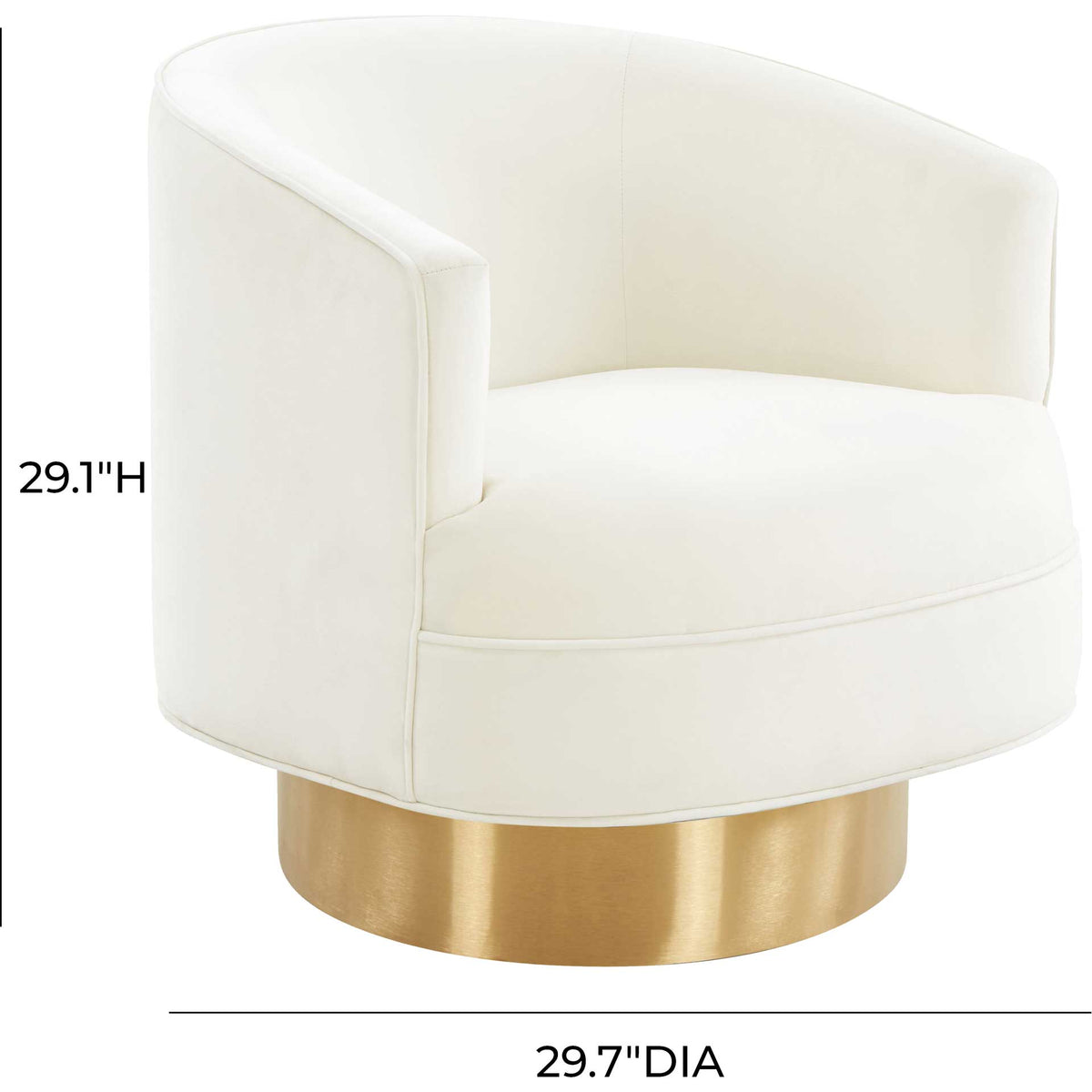 Steer Velvet Swivel Chair Cream