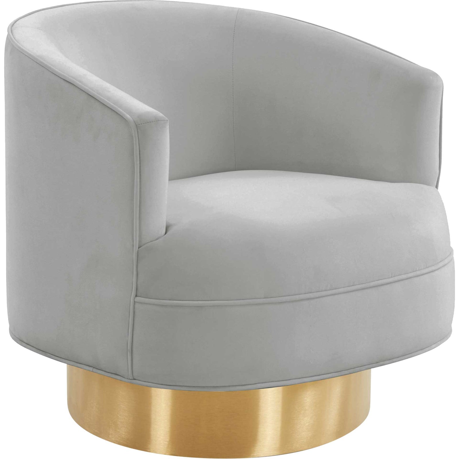 Steer Velvet Swivel Chair Gray