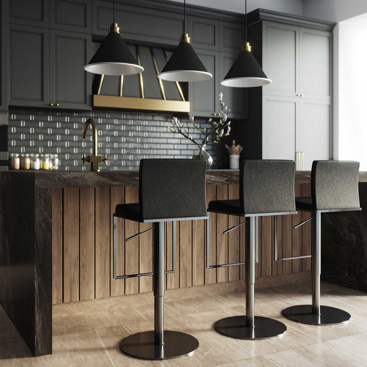 Amara Steel Bar Stool Black