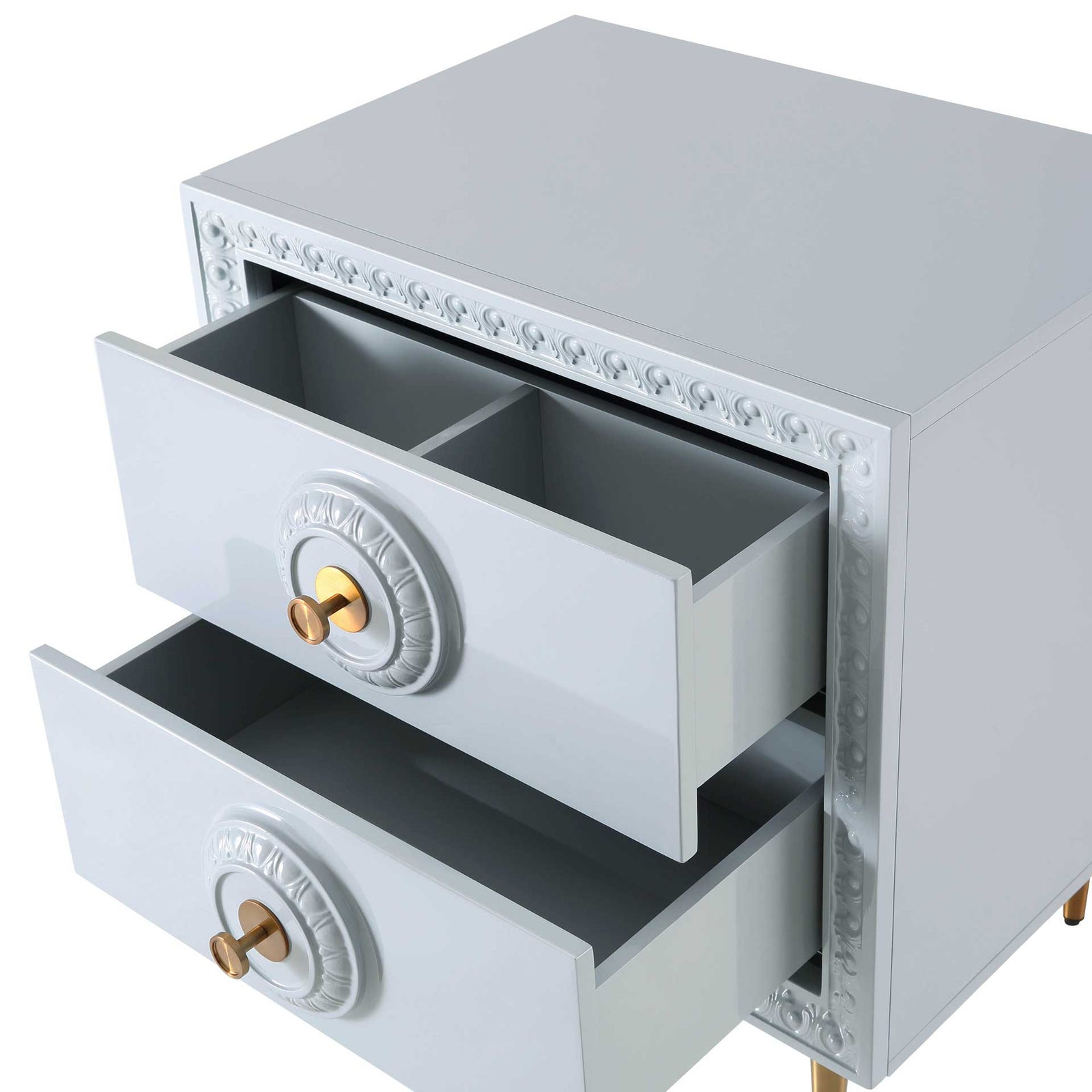 Bowie Lacquer Side Table Light Gray