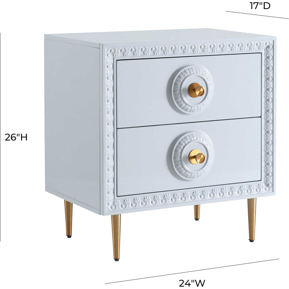 Bowie Lacquer Side Table Light Gray