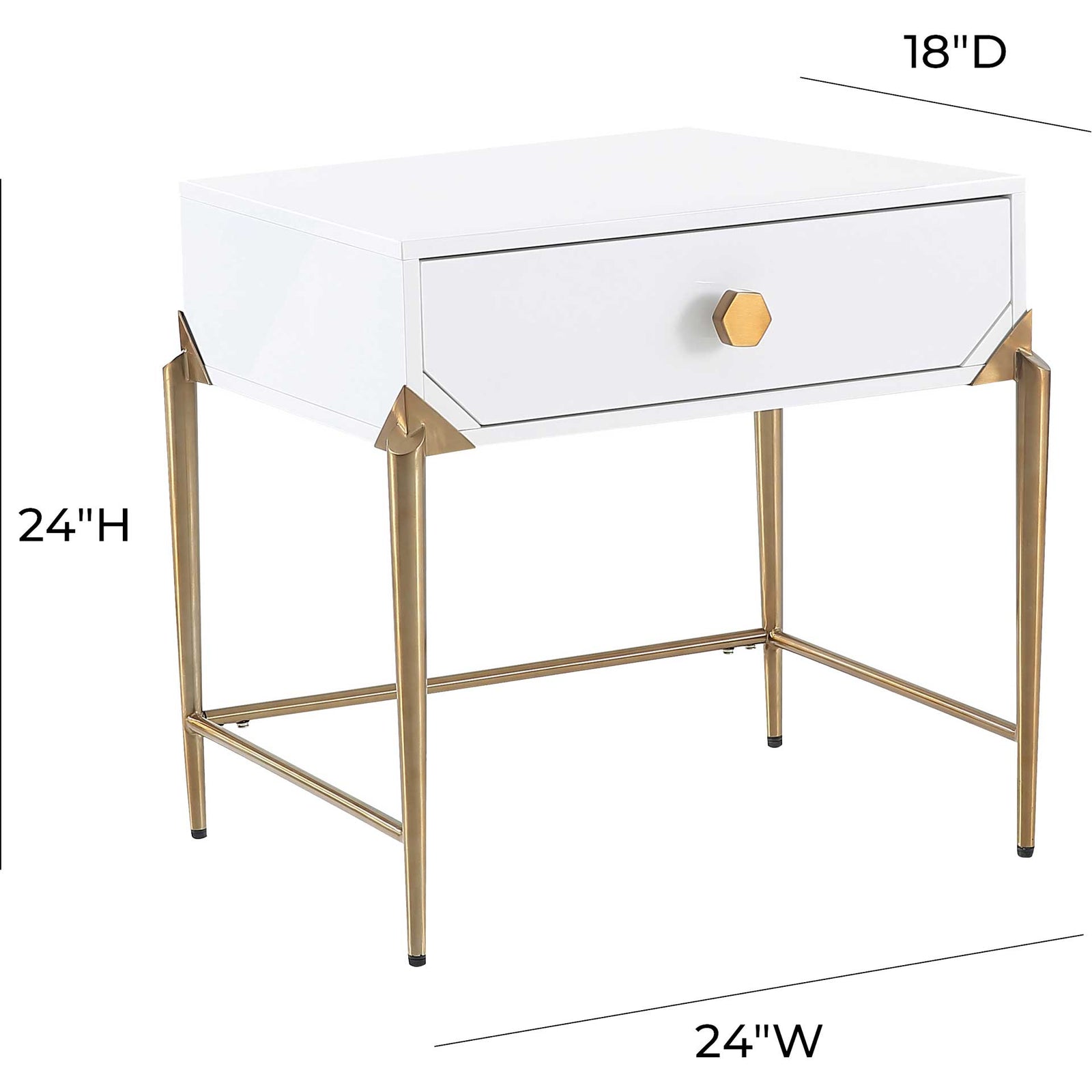 Bailey Lacquer Side Table White