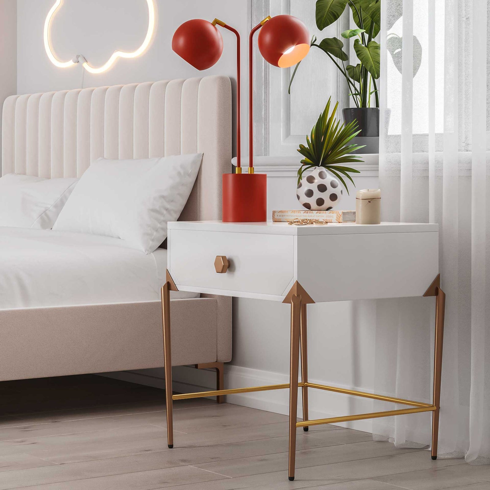 Bailey Lacquer Side Table White