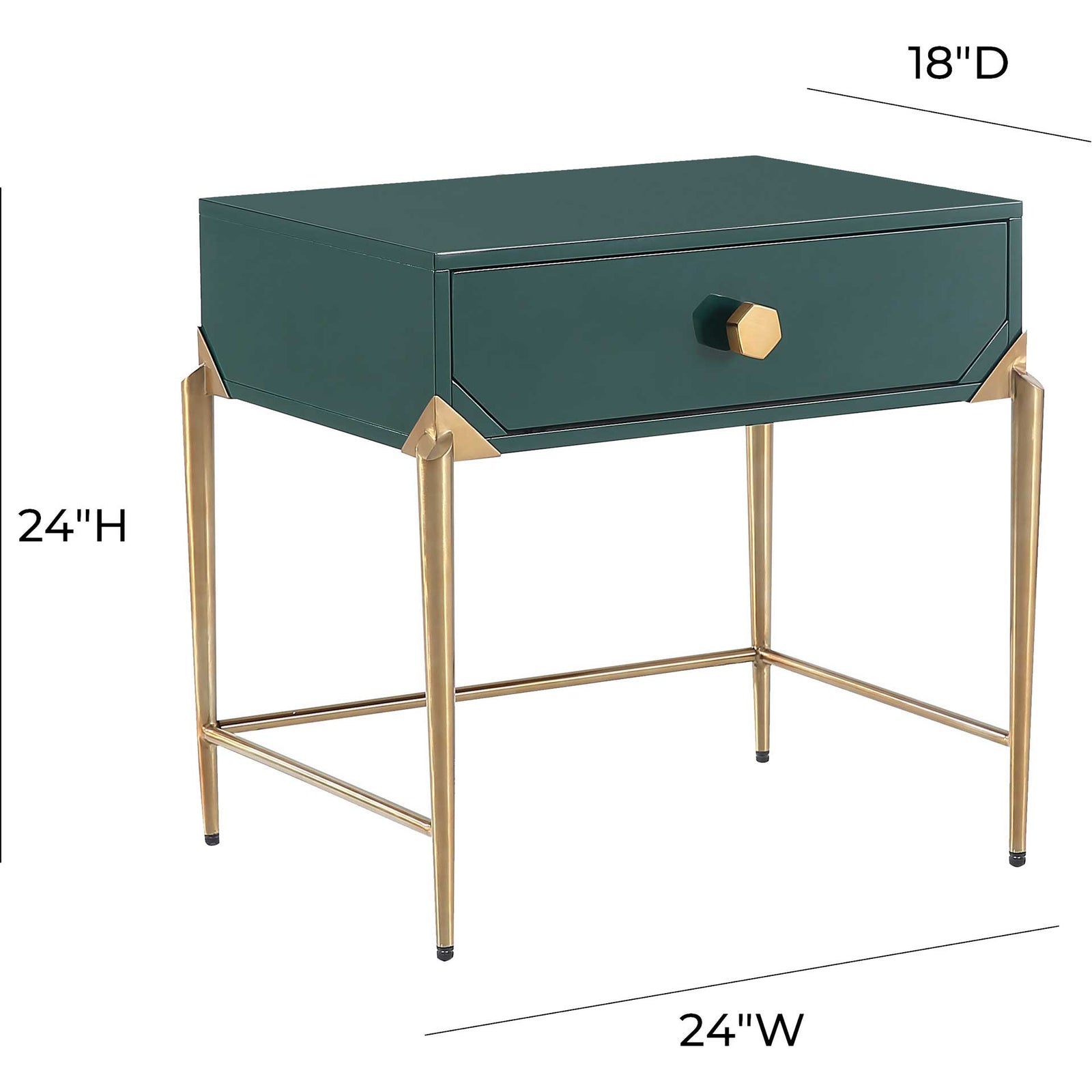 Bailey Lacquer Side Table Green