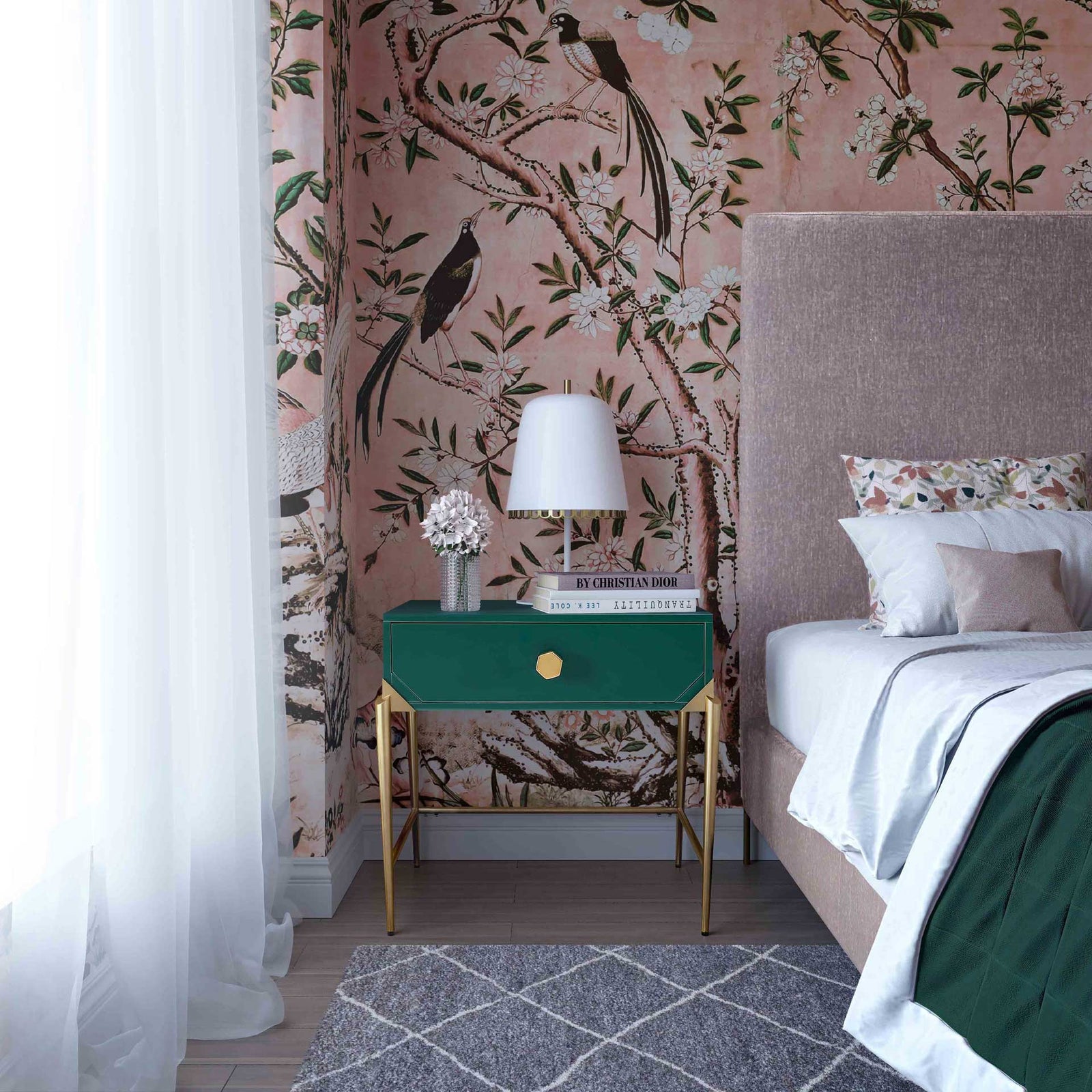 Bailey Lacquer Side Table Green