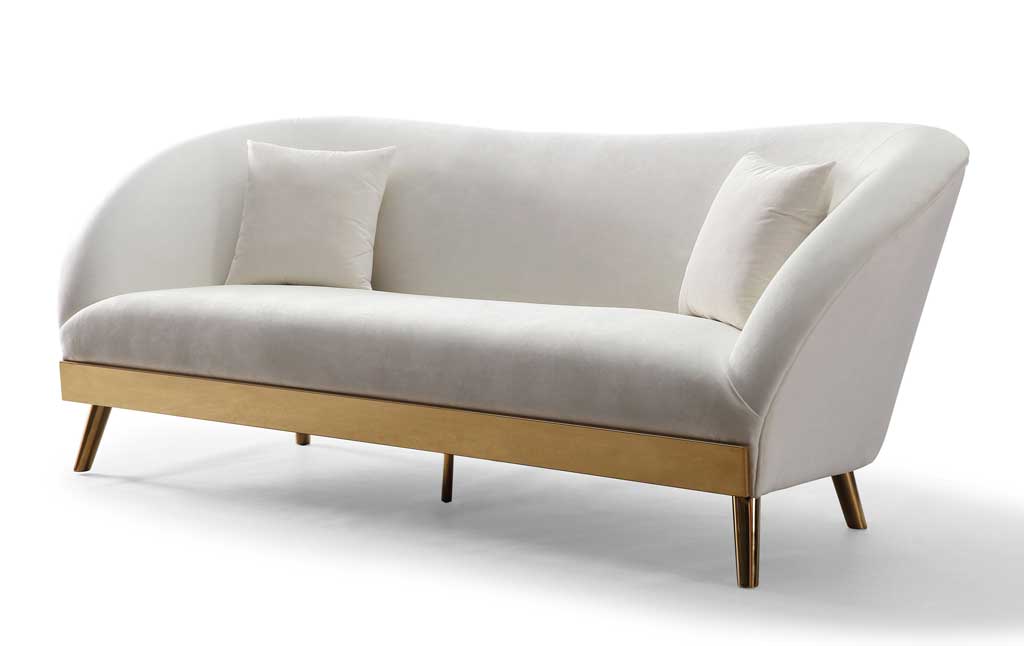 Cheston Velvet Sofa Cream