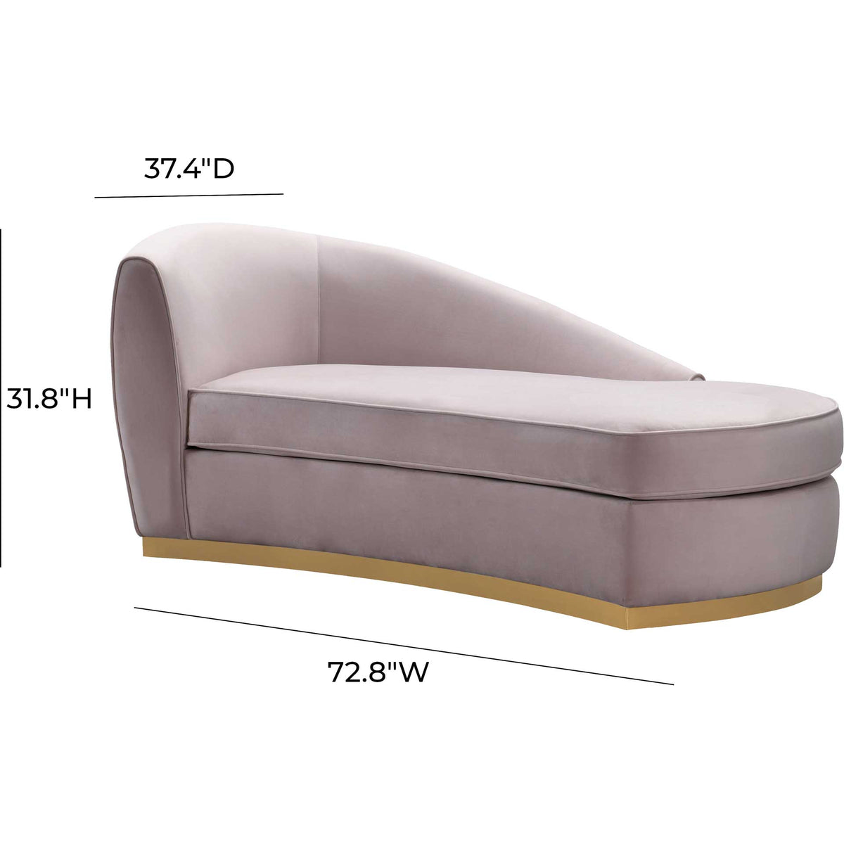 Adam Velvet Chaise Blush