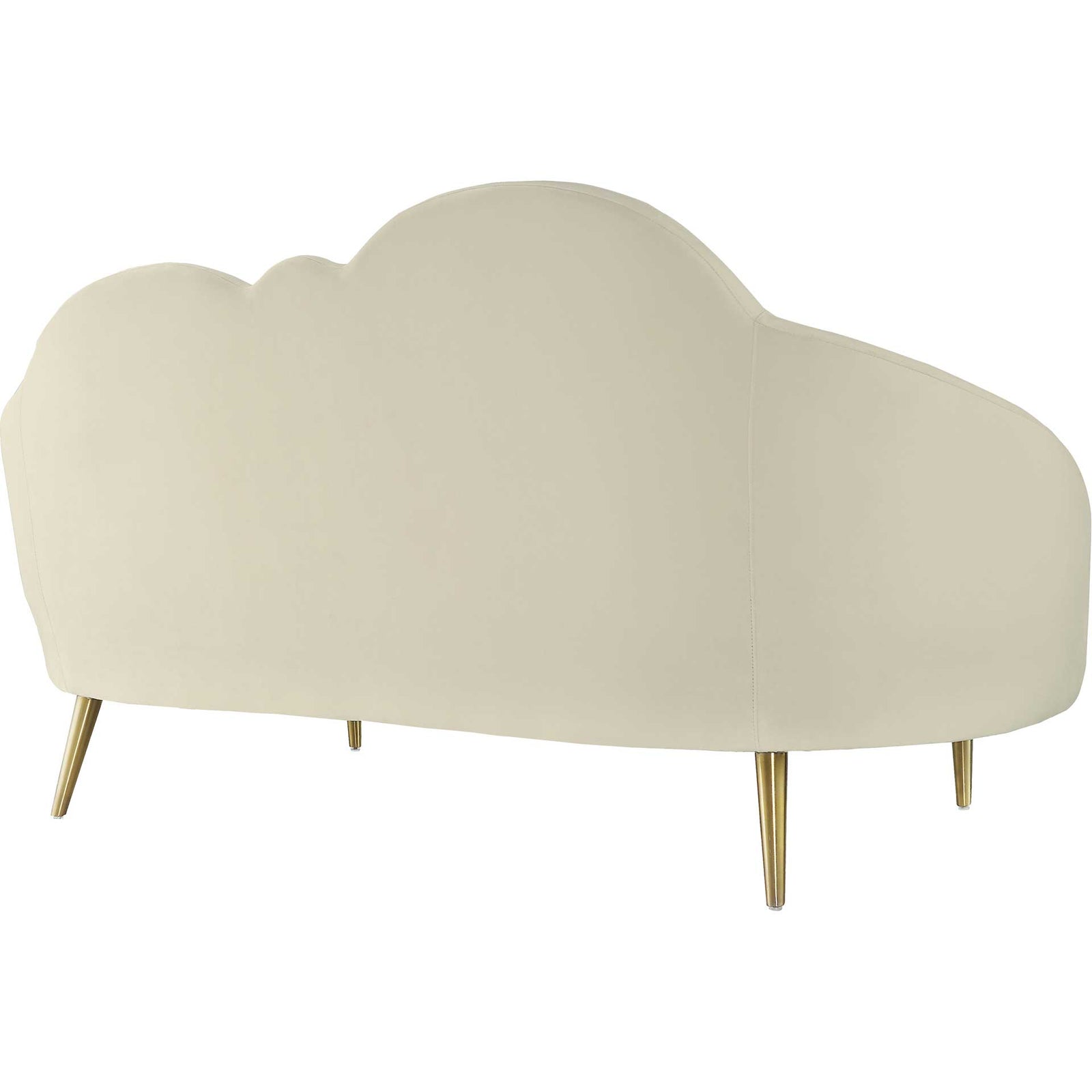 Cumulus Velvet Settee Cream